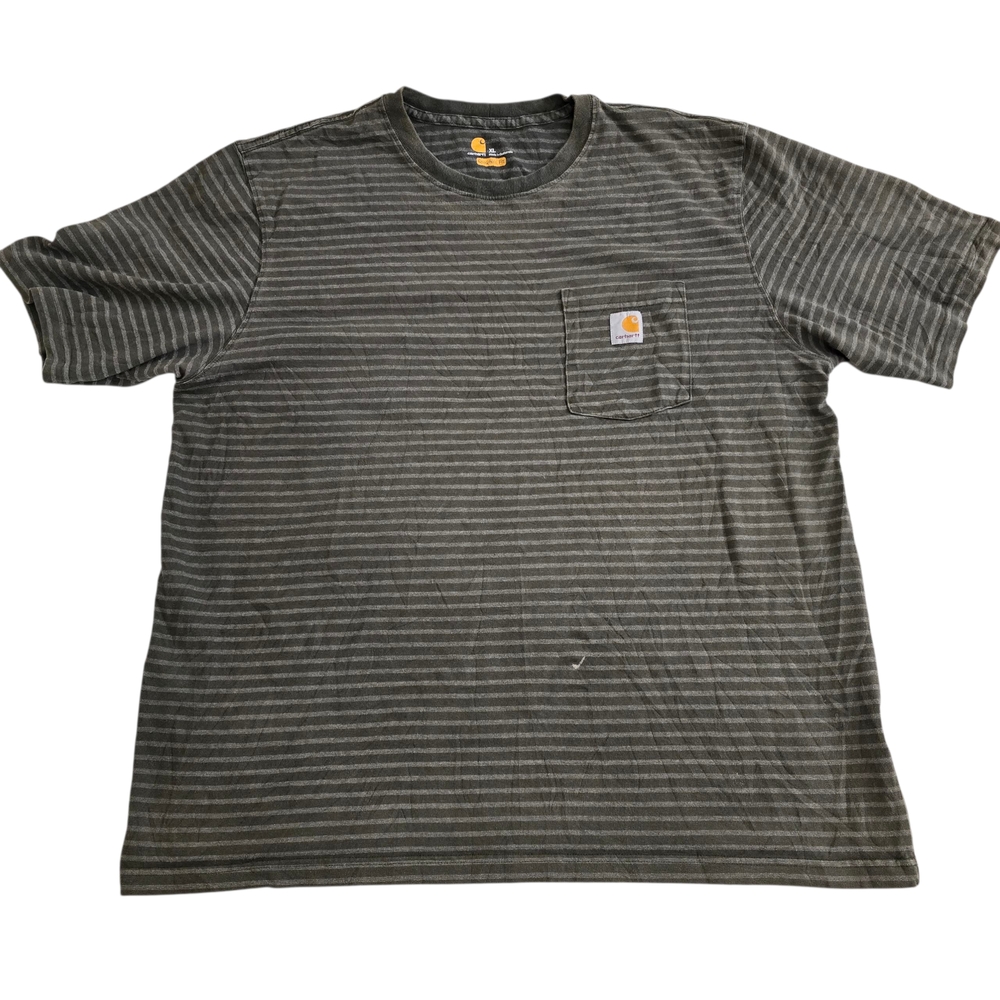 Carhartt Men's Olive-green Striped T-Shirt  XL Original Fit